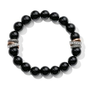 Brighton Neptunes Rings Black Agate Stretch Bracelet